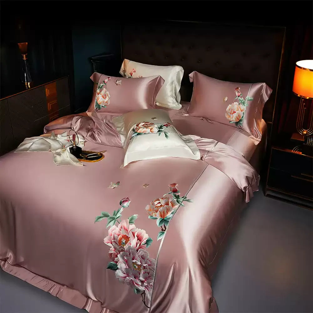 35 Momme Lotus Pink Silk Bedding Set