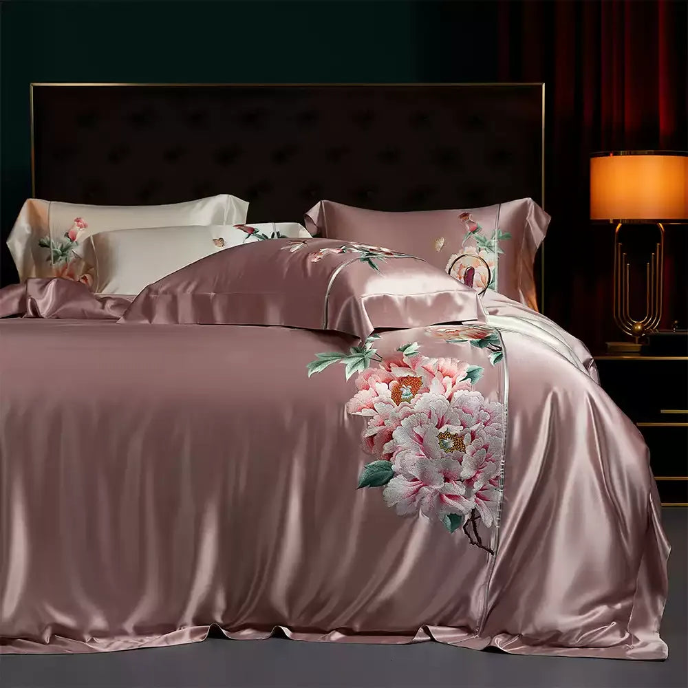 35 Momme Lotus Pink Silk Bedding Set