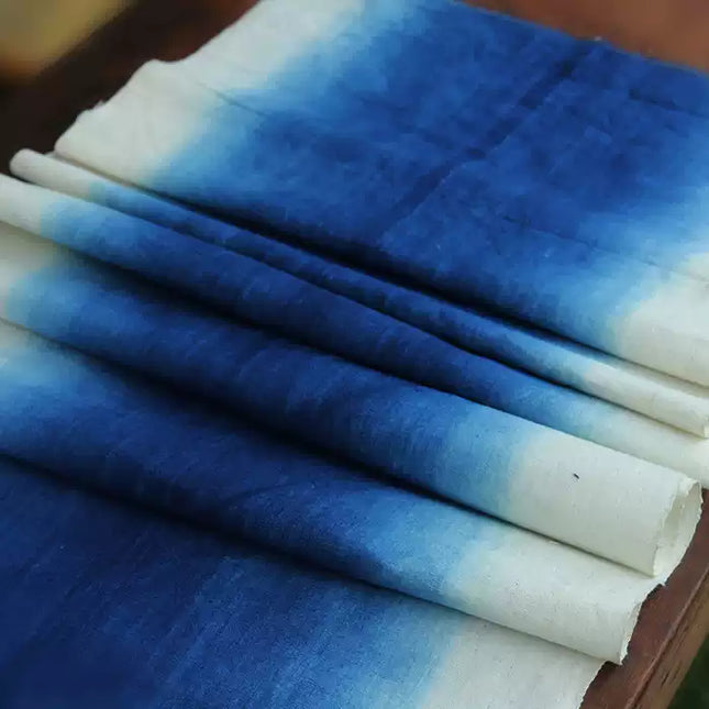 DOUBIA - Eco-Friendly Earth Blue Plant Dyed Cotton Fabric - 38cm by the Yard