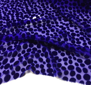 HEBBOD - Hepburn-style Polka Dot Pattern Semi-sheer with a Draping Effect  Burnout Silk Velvet Satin Fabric - 114cm wide by the Yard