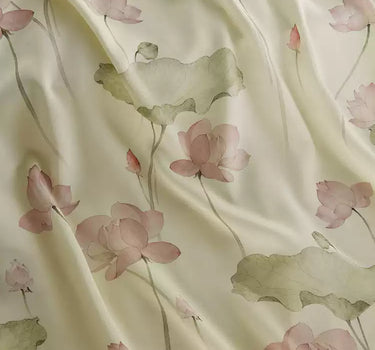 RYHEEYIU  - Hight 60 Count Rayon Satin Faux Silk Chinese Style Floral Cheongsam Dress Fabric - 145cm wide by the Yard