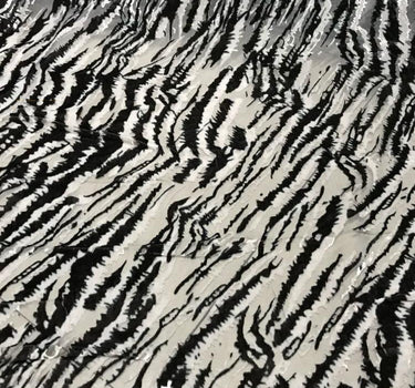 BANMAW - Black and White Zebra Print  Semi-sheer with a Draping Effect  Burnout Silk Devore Satin Fabric - 114cm wide by the Yard