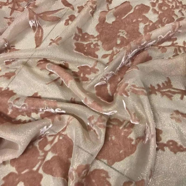 ZJINLP - New Soft and Comfortable Opaque Jacquard Silk Burnout Velvet Fabric - 135cm wide by the Yard