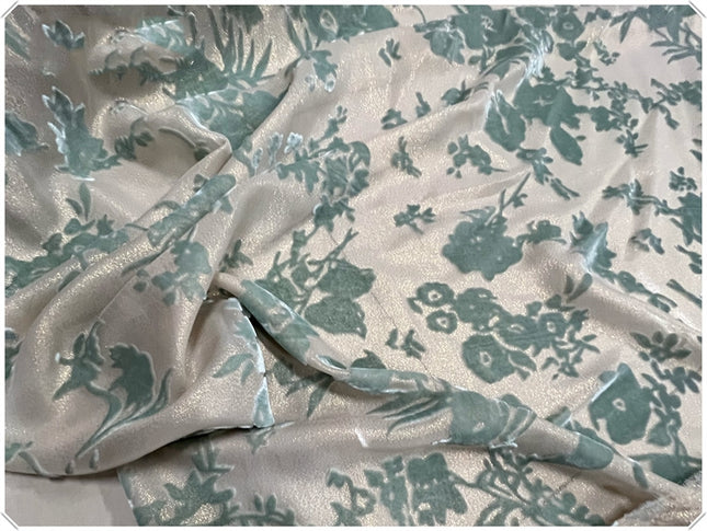 ZJINLL - New Soft and Comfortable Opaque Jacquard Silk Burnout Velvet Fabric - 135cm wide by the Yard