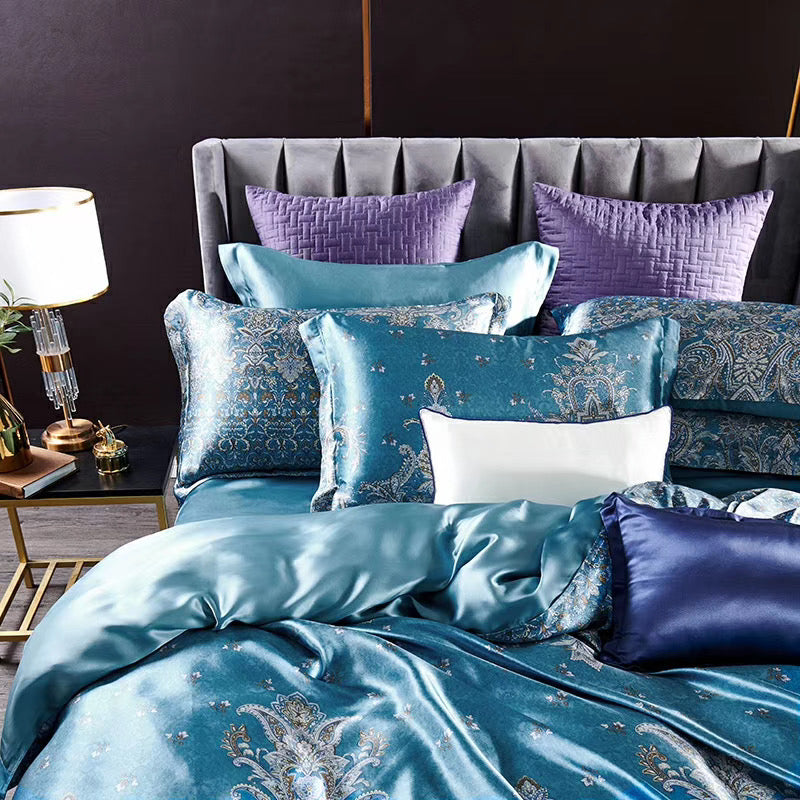 16 Momme Starry Sky Printed Silk Bedding Set - image 2