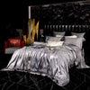 19 Momme Blue Gray Jacquard Silk Bedding Set
