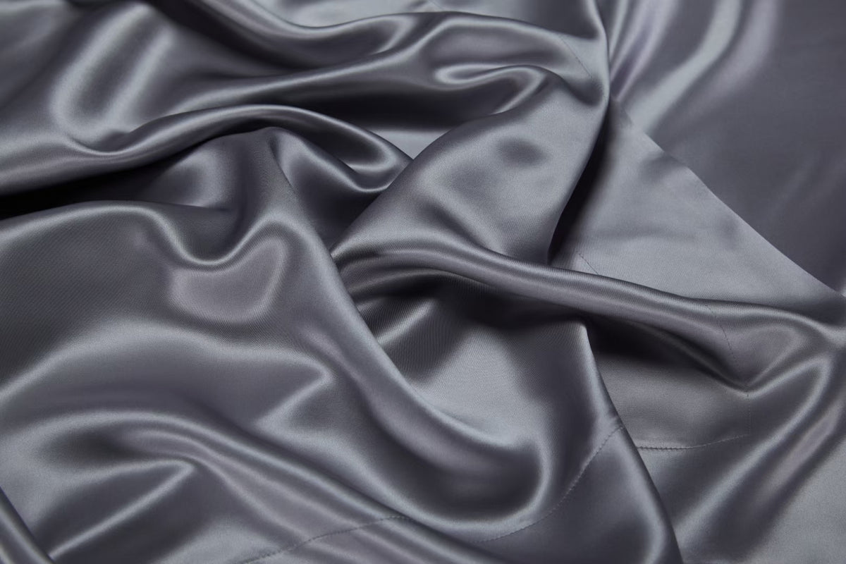 Bluish Gray silk fabric detail
