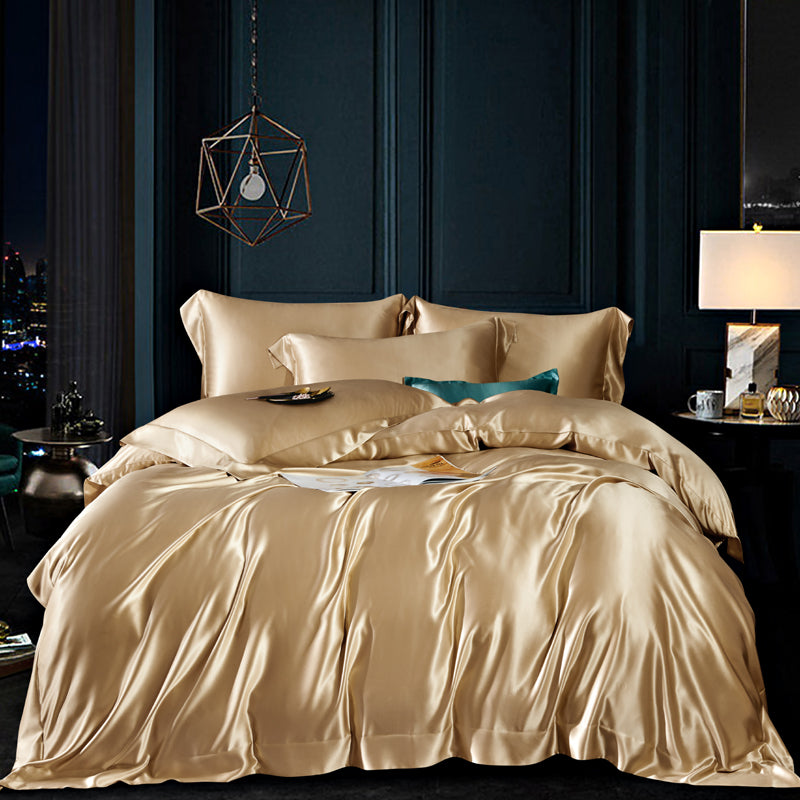19 Momme Champagne Gold Silk Bedding Set