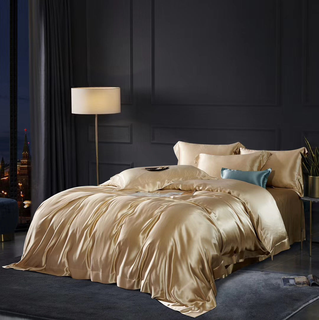 19 Momme Champagne Gold Silk Bedding Set