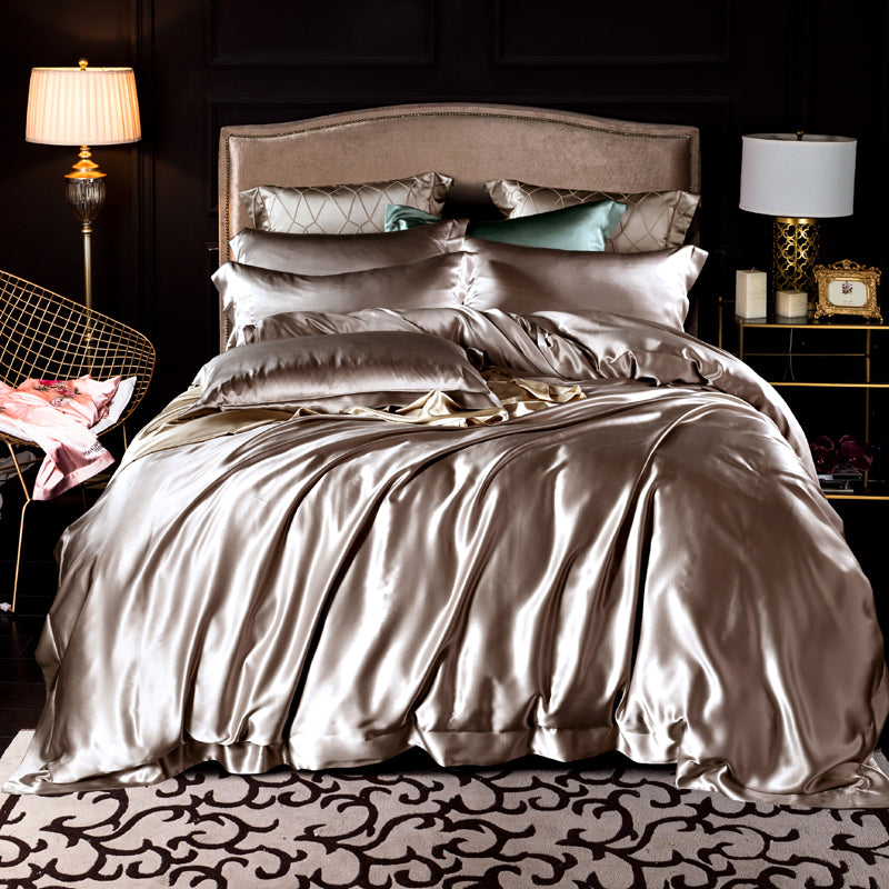 19 Momme Dark Gold Silk Bedding Set