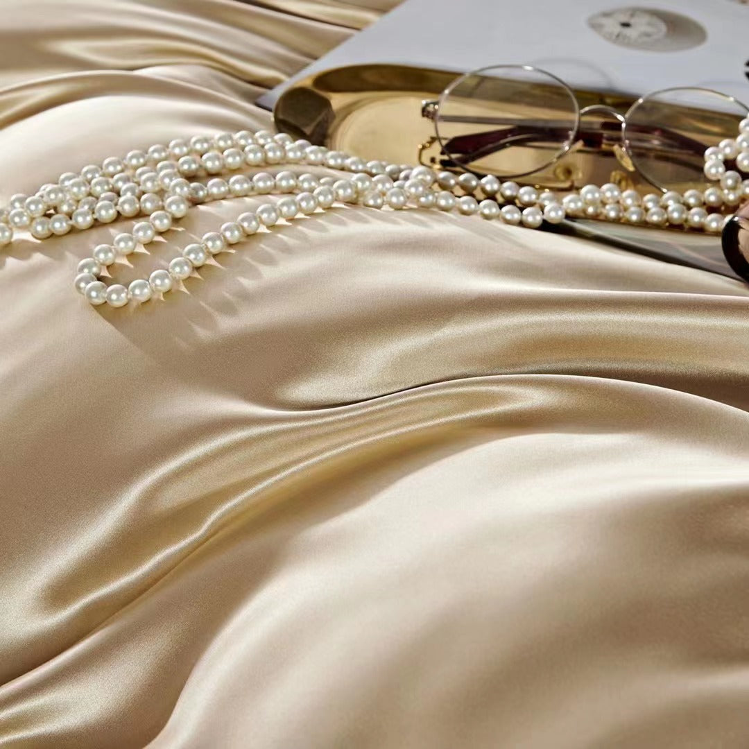 19 Momme Champagne Gold Silk Bedding Set - view 3