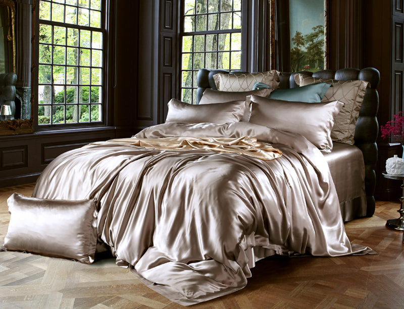 19 Momme Dark Gold Silk Bedding Set