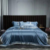 25 Momme Dusty Blue Wide-Border Silk Bedding Set