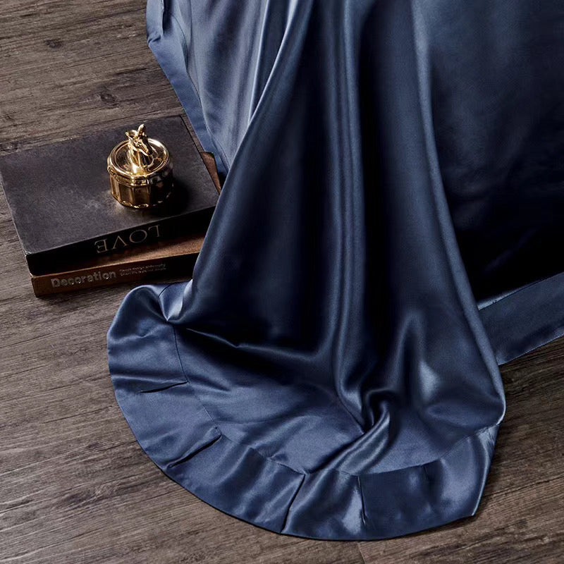 Empire Blue 25 Momme silk bedding set