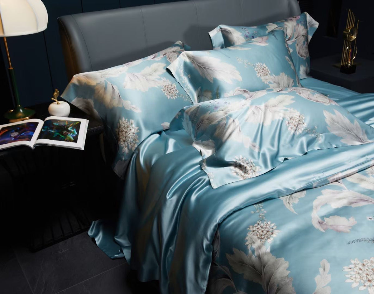 Floral 25 Momme silk bedding set