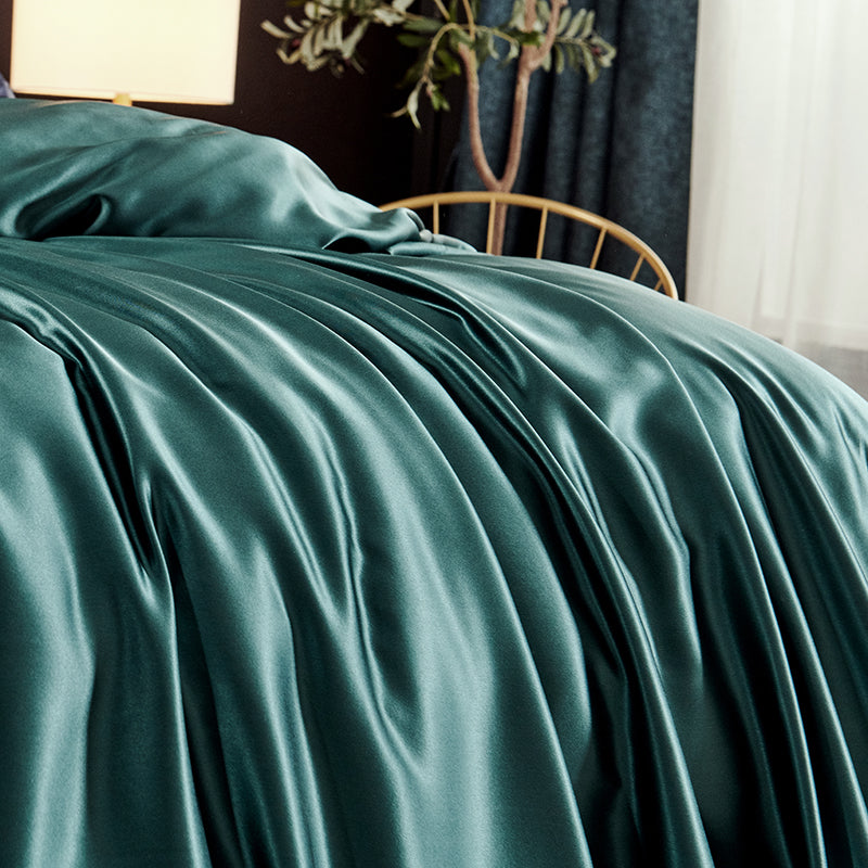 Forest Green 25 Momme silk bedding set