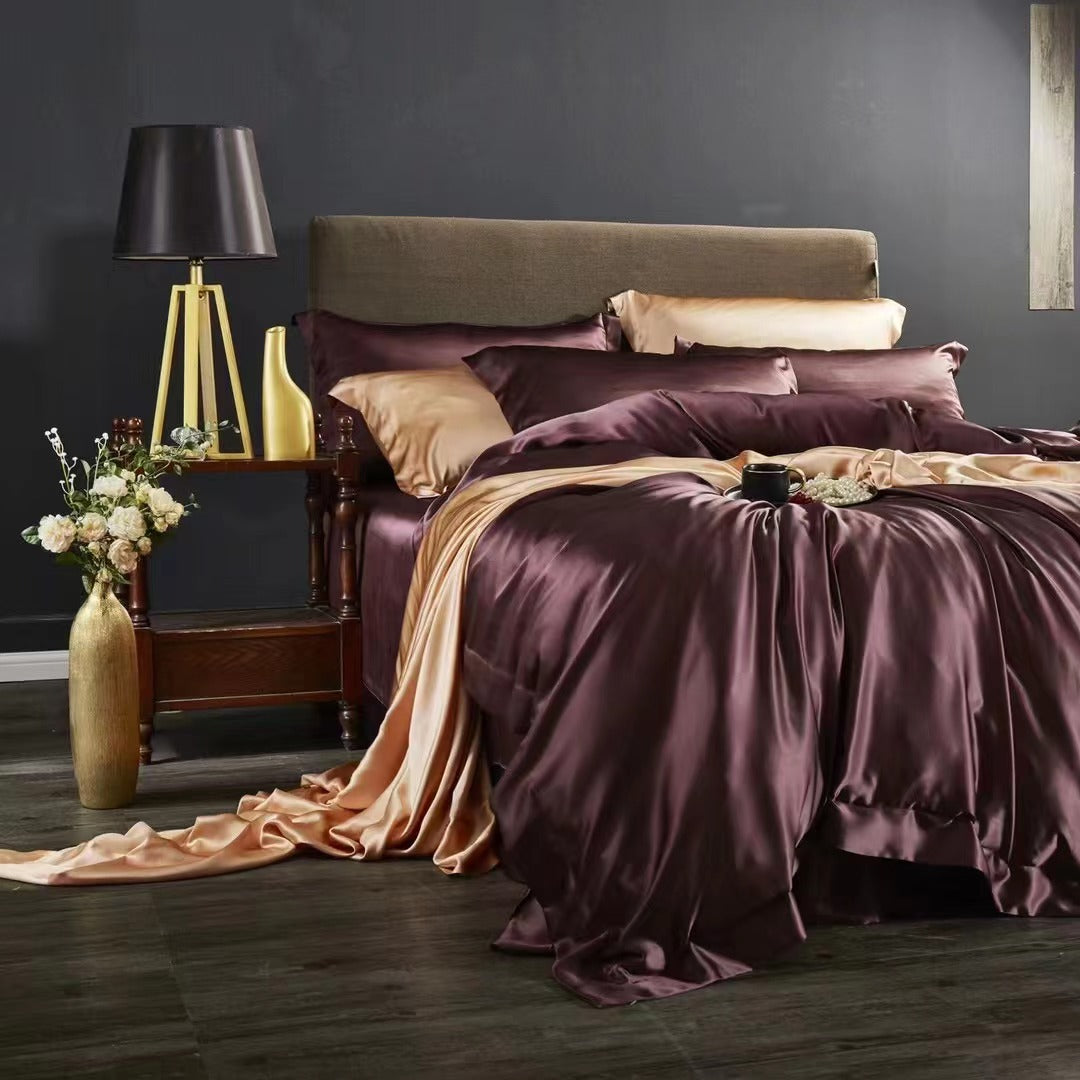 Magic Purple 25 Momme silk bedding set