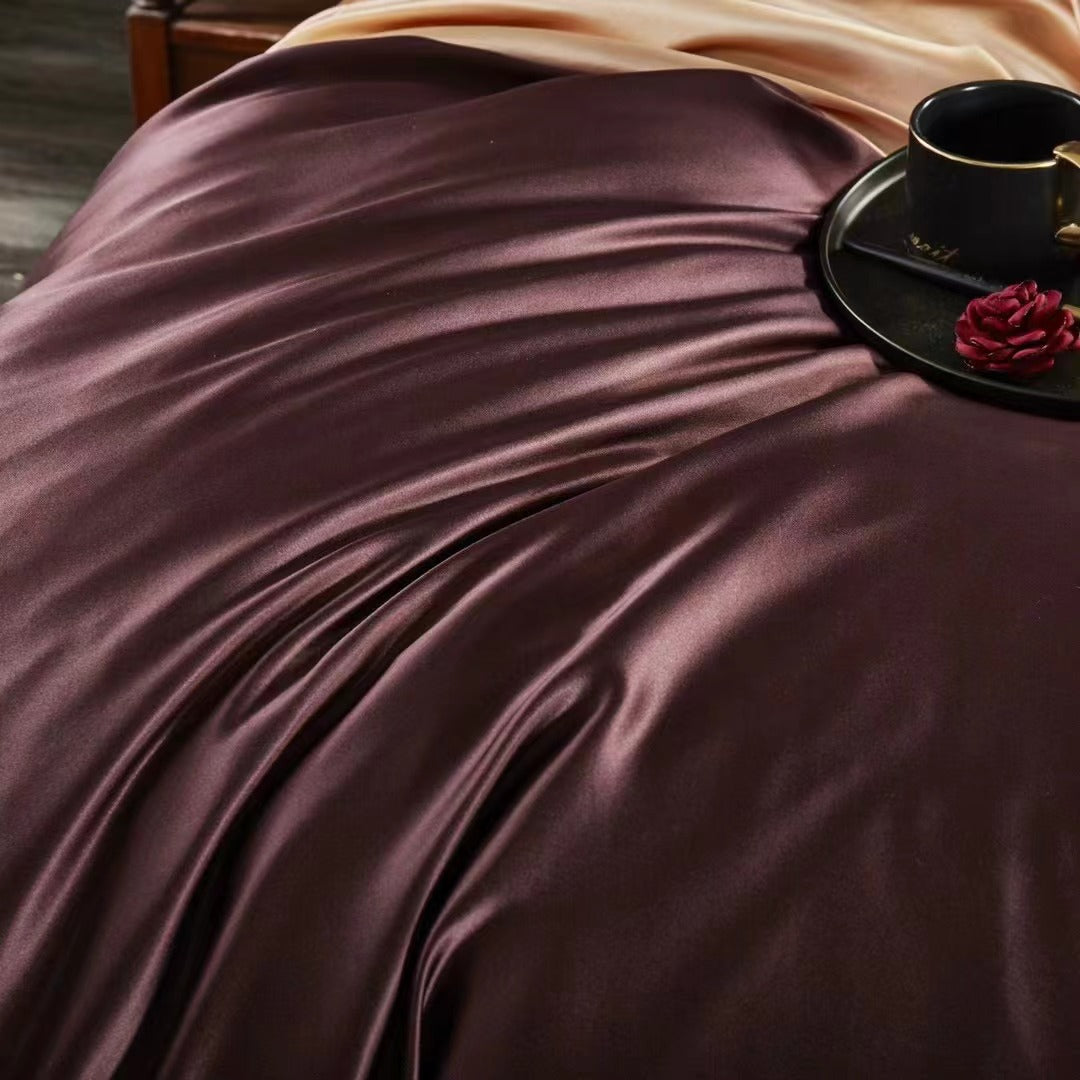 Magic Purple 25 Momme silk bedding set