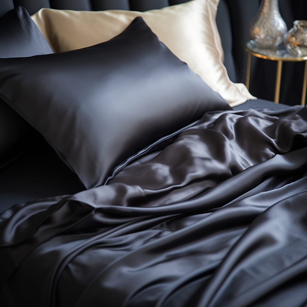 Midnight Black 25 Momme silk bedding set
