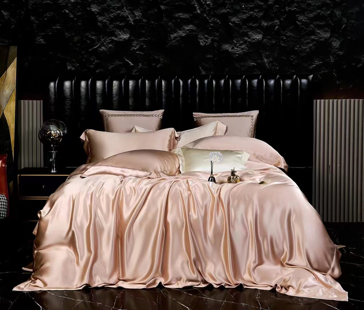 Nude Pink 25 Momme silk bedding set