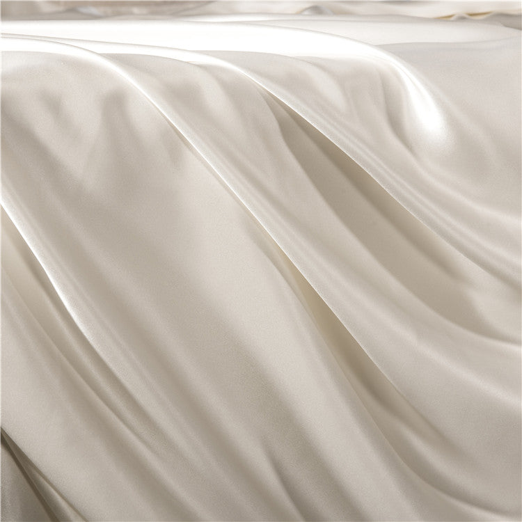 25 Momme Pearl White Silk Bedding Set — Detail 1