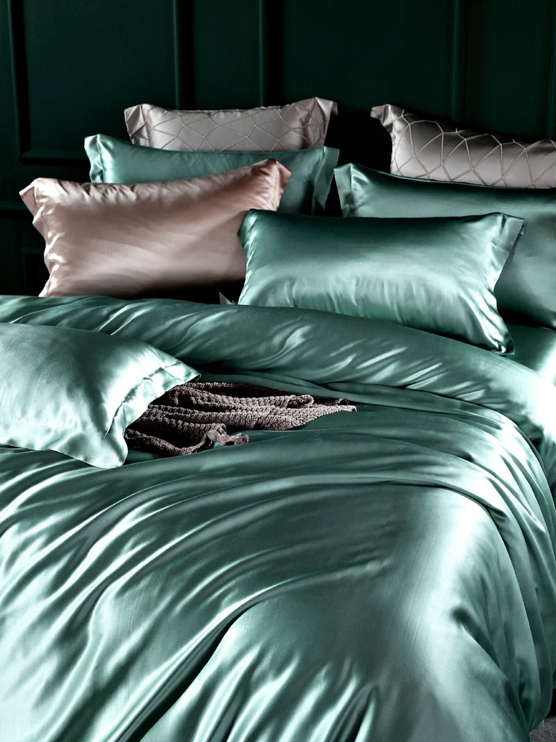 Sage 25 Momme silk bedding set