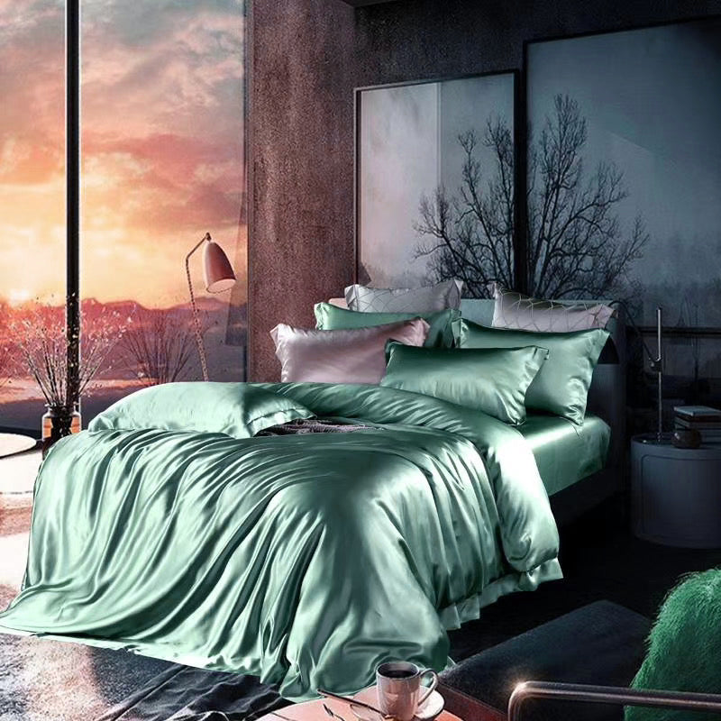 Sage 25 Momme silk bedding set
