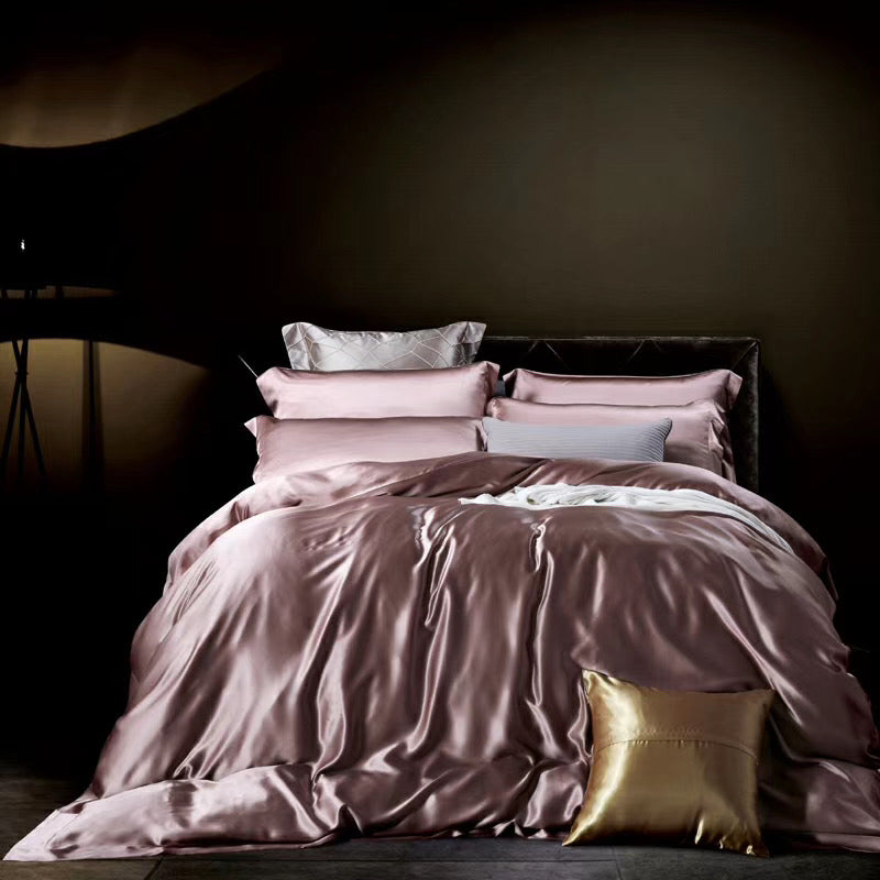Wistful Mauve 25 Momme silk bedding set