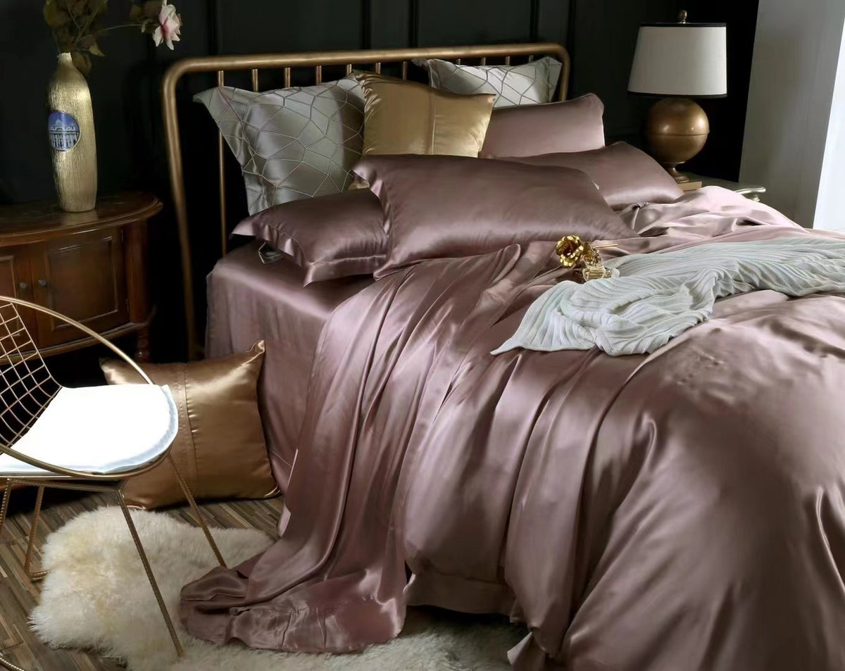 Wistful Mauve 25 Momme silk bedding set