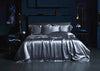 30 Momme Bluish Gray Lace Silk Bedding Set