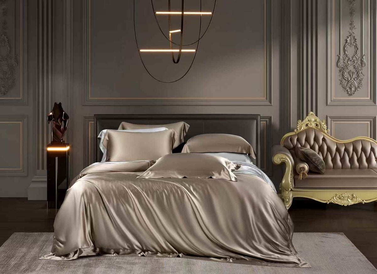 35 Momme Dark Gold Silk Bedding Set
