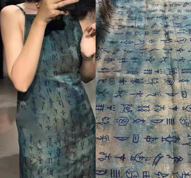 JIAGUV - Handmade 23 Momme HUALUO Jacquard Mud Silk Fabric (Openwork texture) - 114cm by the Yard