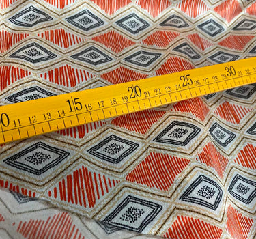 LENXGE - 22 Momme Diamond Lattice Pattern Digital Print Sangbo Stretch Silk Satin Fabric - 108cm wide by the Yard