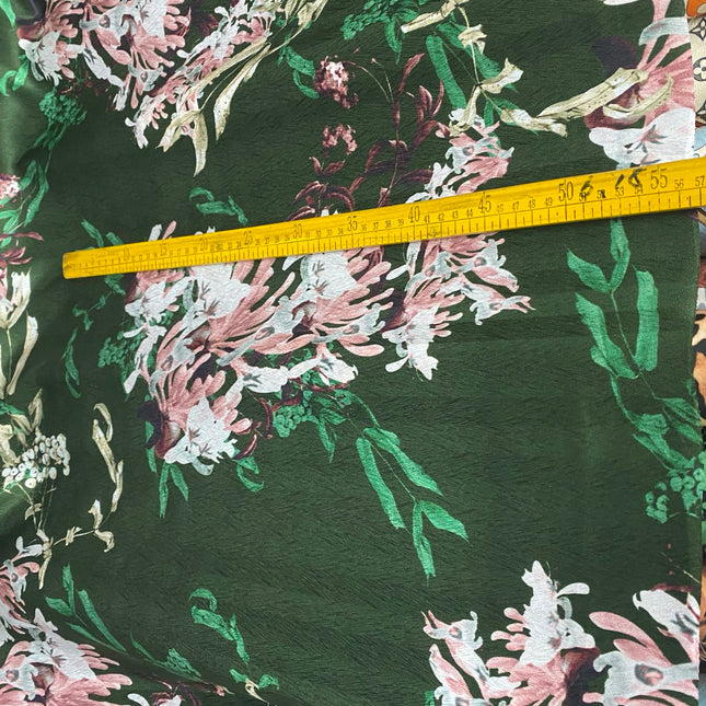 MOULIV - 22 Momme Flower Pattern Digital Print Stretch Silk Satin Fabric - 108cm wide by the Yard