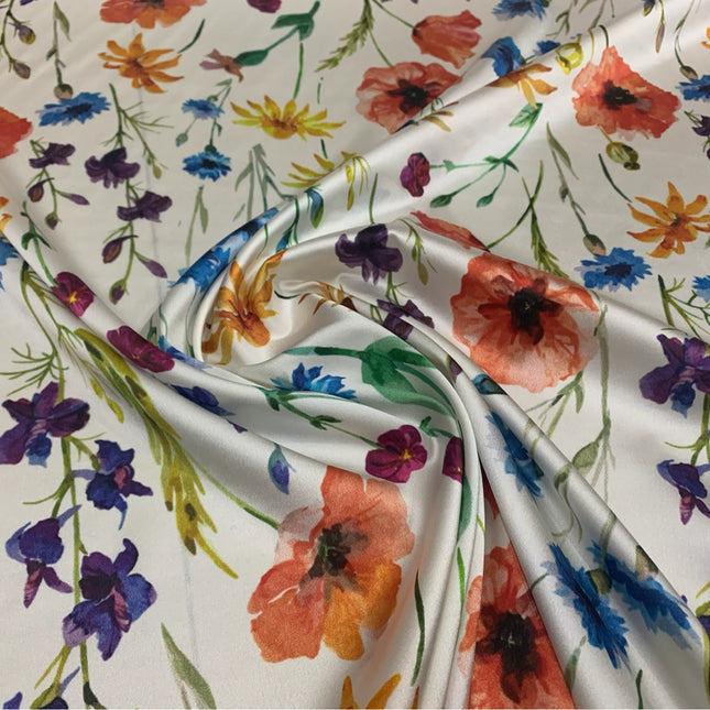 WHSUIF - 19 Momme   Pattern Digital Print Stretch Silk Satin Fabric - 108cm wide by the Yard