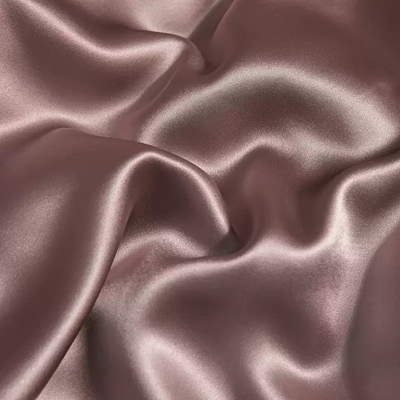 Close-up of the smooth 25 momme silk fabric