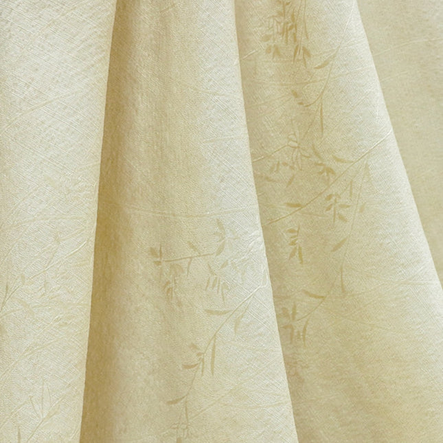 DIRZHU - 19 Momme Dirty Dyed Jacquard Baboo Floral Tussah Silk Fabric - 135cm wide By the Yard