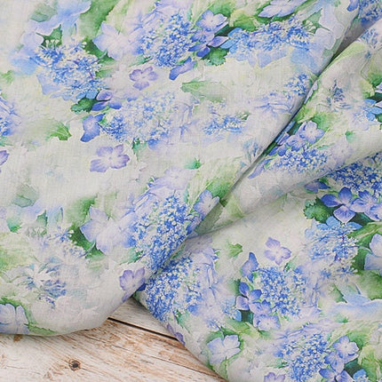 QINGSHUILV - Flower Print Ramie Fabric By the Yard