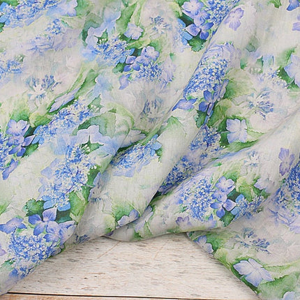 QINGSHUILV - Flower Print Ramie Fabric By the Yard