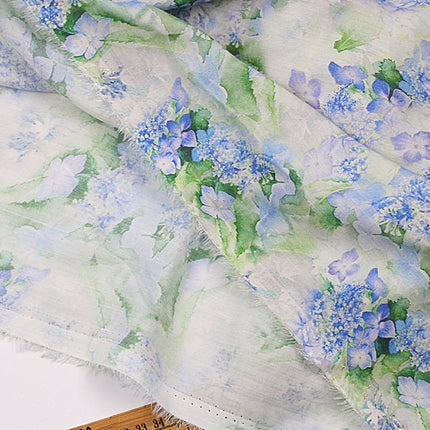 QINGSHUILV - Flower Print Ramie Fabric By the Yard