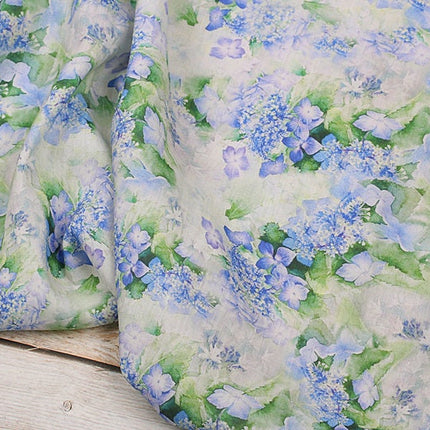 QINGSHUILV - Flower Print Ramie Fabric By the Yard