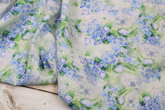 QINGSHUILV - Flower Print Ramie Fabric By the Yard