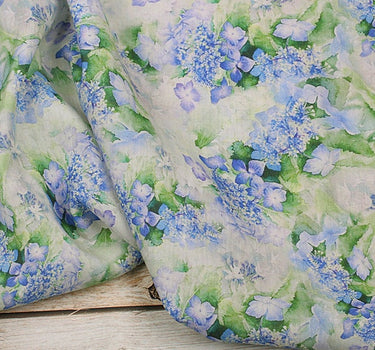 QINGSHUILV - Flower Print Ramie Fabric By the Yard