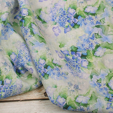 QINGSHUILV - Flower Print Ramie Fabric By the Yard