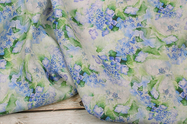 QINGSHUILV - Flower Print Ramie Fabric By the Yard