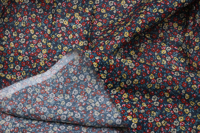 XIAOJU - Flowers Print Ramie Fabric - 140cm wide by the Yard