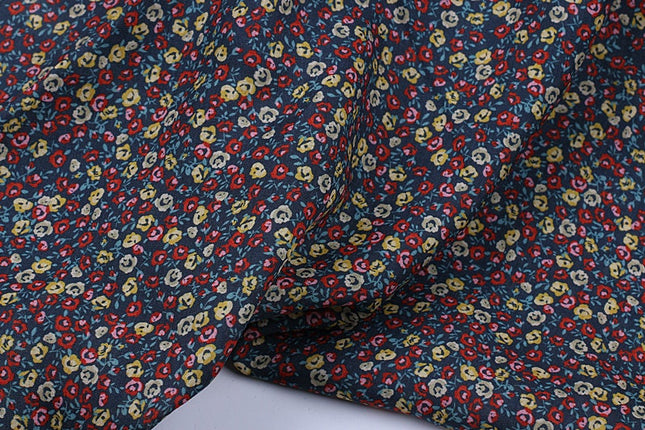 XIAOJU - Flowers Print Ramie Fabric - 140cm wide by the Yard