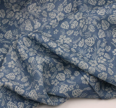 QINGHUACI - Flowers Print Ramie Fabric - 140cm wide by the Yard