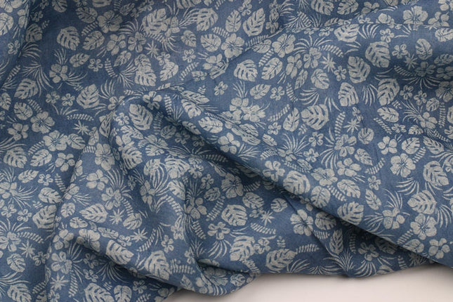 QINGHUACI - Flowers Print Ramie Fabric - 140cm wide by the Yard