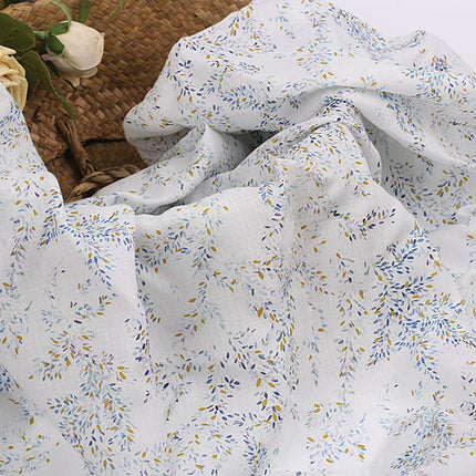 TIANYUAN - Flowers Print Ramie Fabric - 140cm wide by the Yard